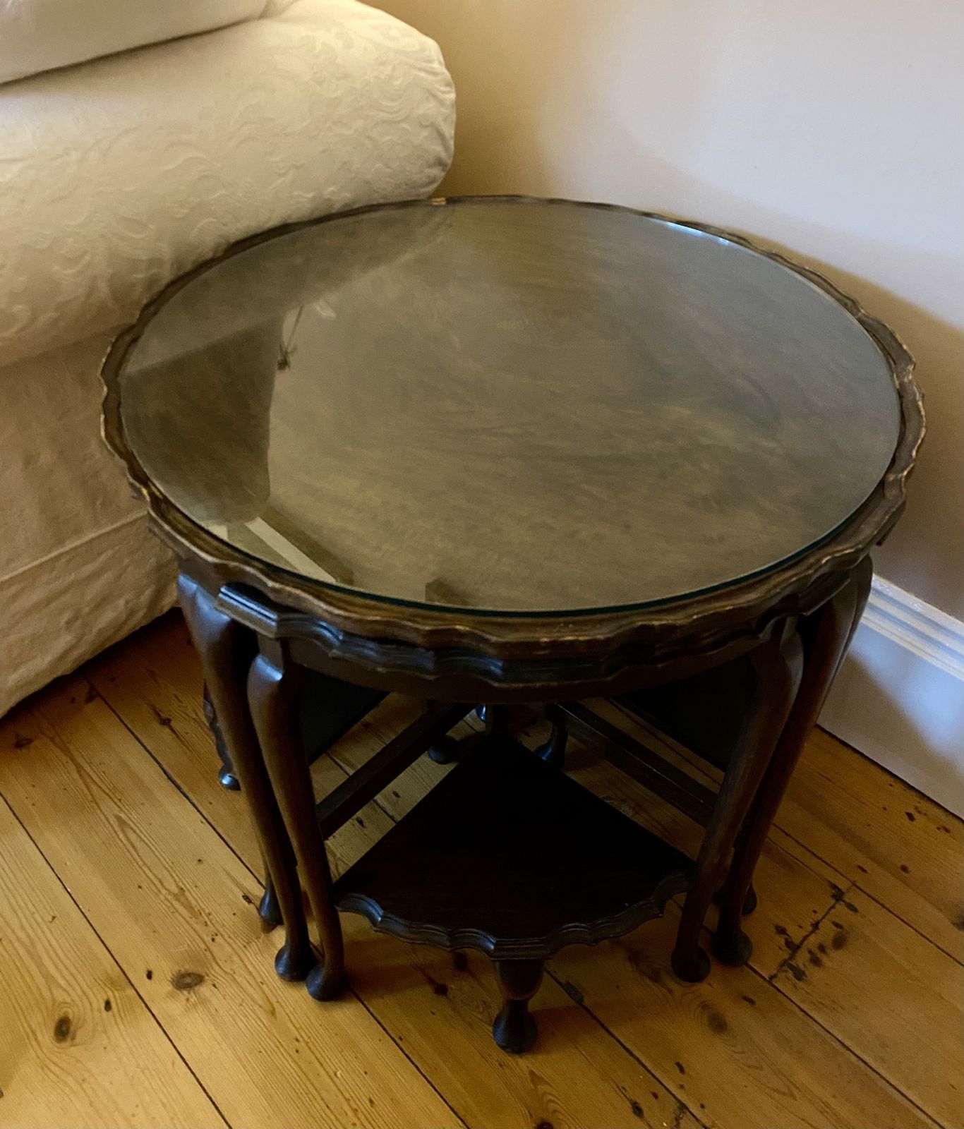 Antique Burr Walnut Pie Top Nest Of Tables photo furniture