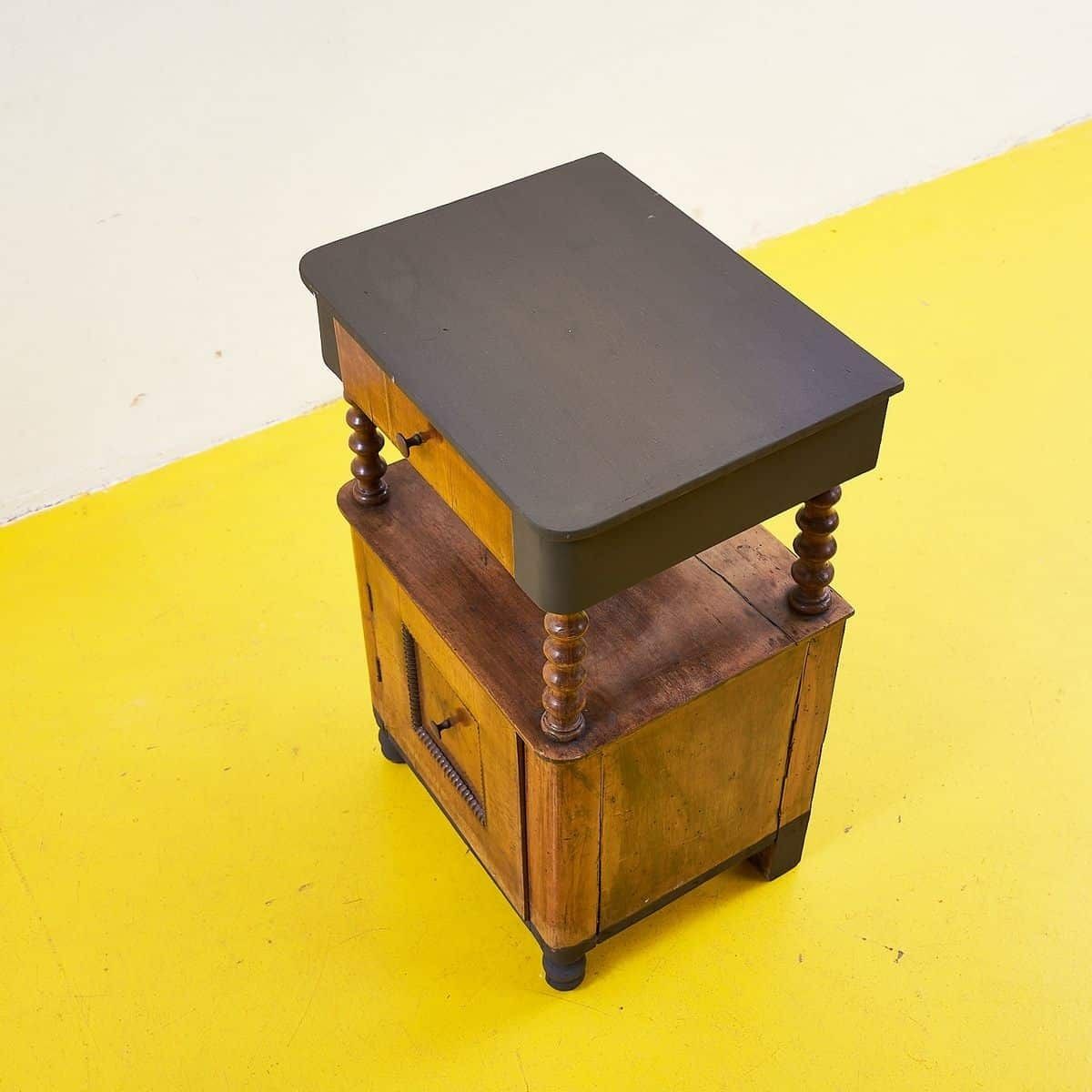 Elegant Antique Nightstand With Drawer photo vintage