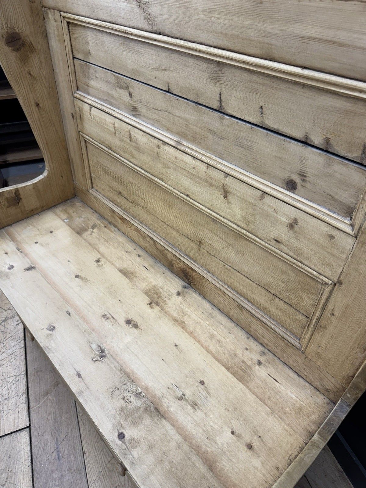 Vintage Pine Monks Bench With Drawer | Rustic Hallway Storage Seat photo buy