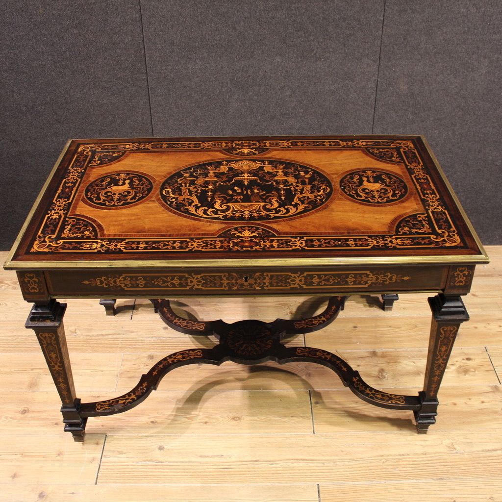 20th Century French Inlaid Writing Table photo furniture