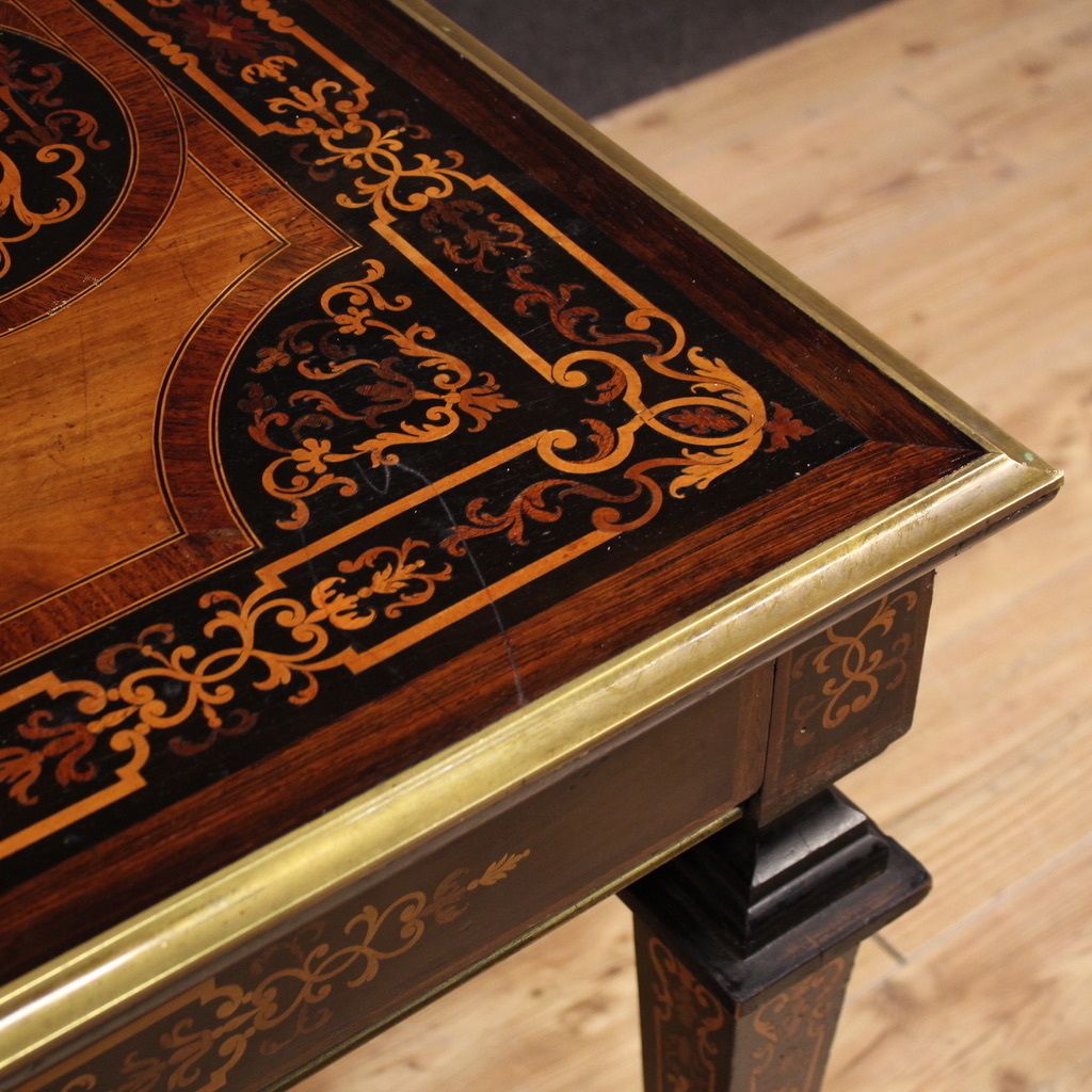 20th Century French Inlaid Writing Table photo vintage