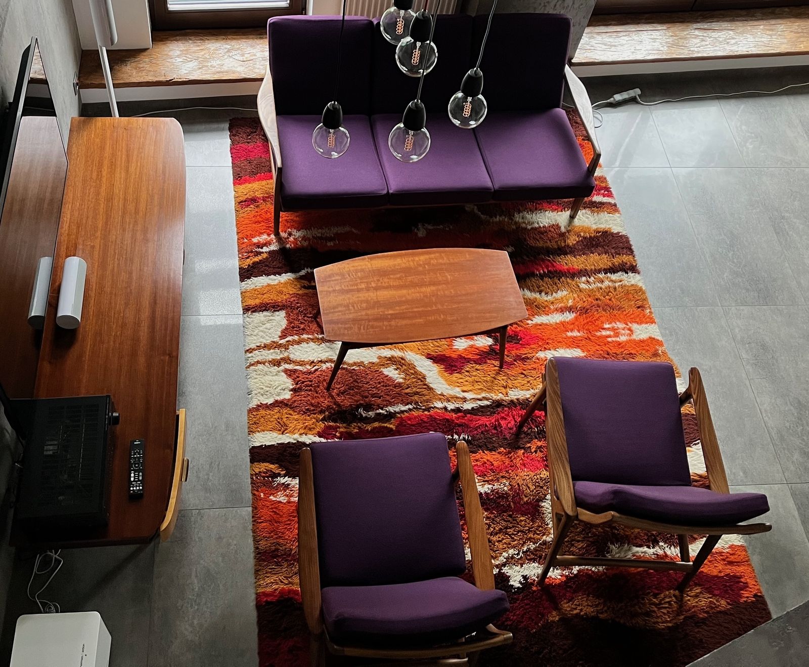 photo for sale Mid Century Modern “New Yorker” Set By Guy Rogers For Toothill (1964) – Restored Sofa & Two High Back Armchairs