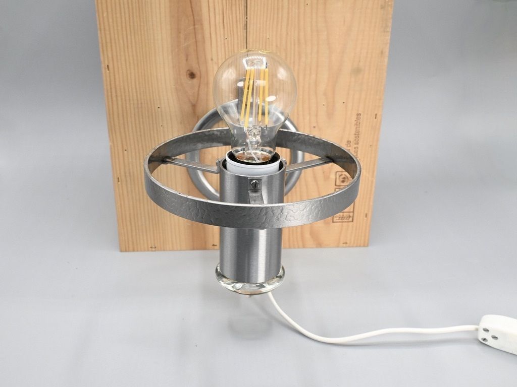 Midcentury Metal With Orange Glass Mushroom Style Wall Lamp By öjg Sweden, 1970s photo furniture