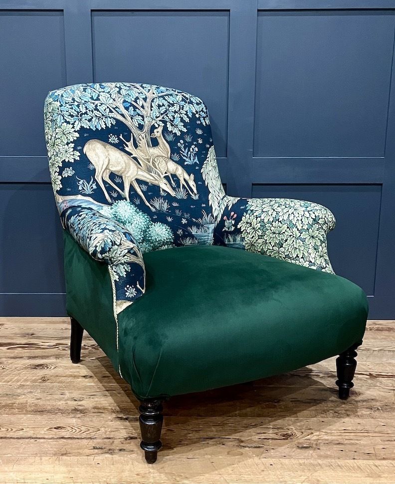 A Rare Antique French Napoleon III Salon Set Comprising Two Armchairs And Footstool photo for sale