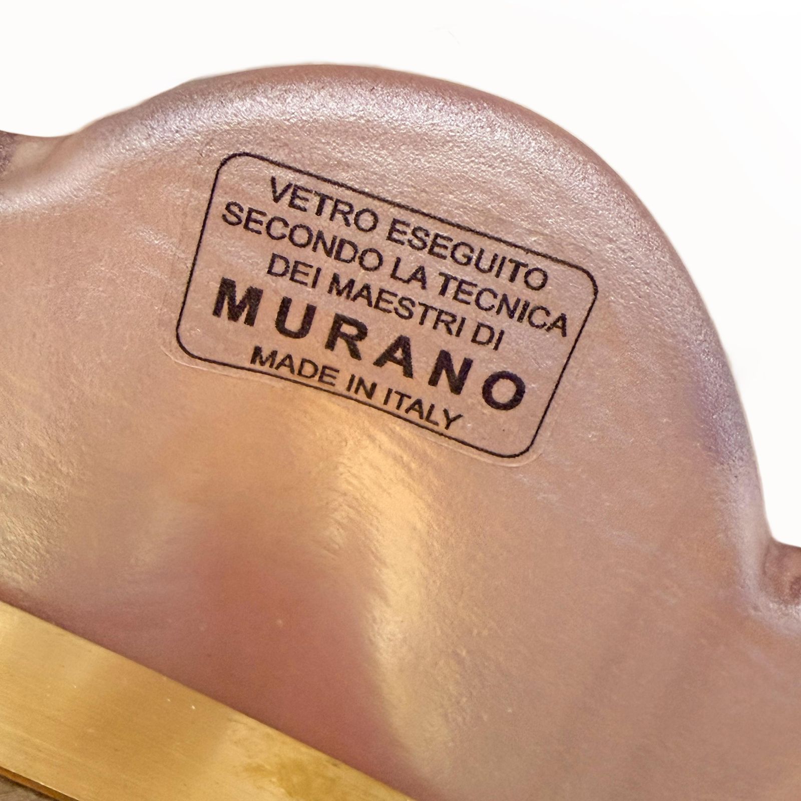 photo vinterior Mid Century Modern Italian Oval Mirror In Brass And Pink Murano Blown Glass