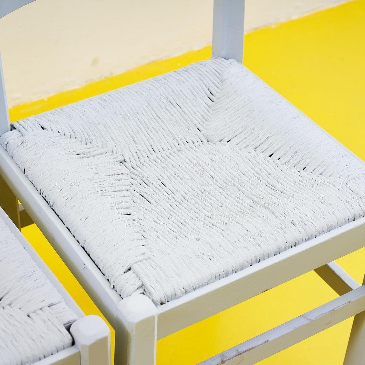 Gray Wooden And Straw Chairs, 4 Pieces photo 710.0