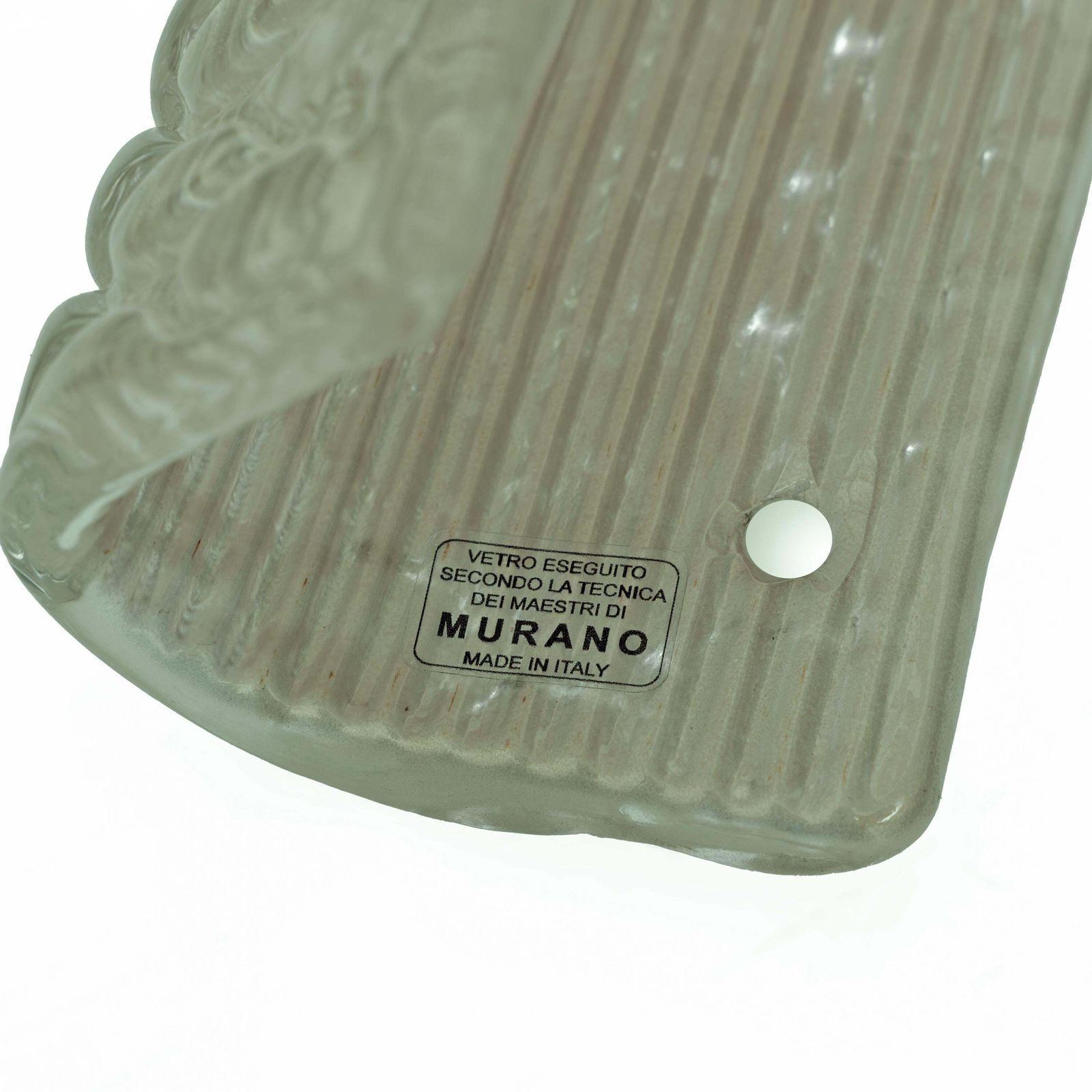 photo furniture Pair Of Modern Italian Brass And Murano Glass Textured Light Green Wall Sconces