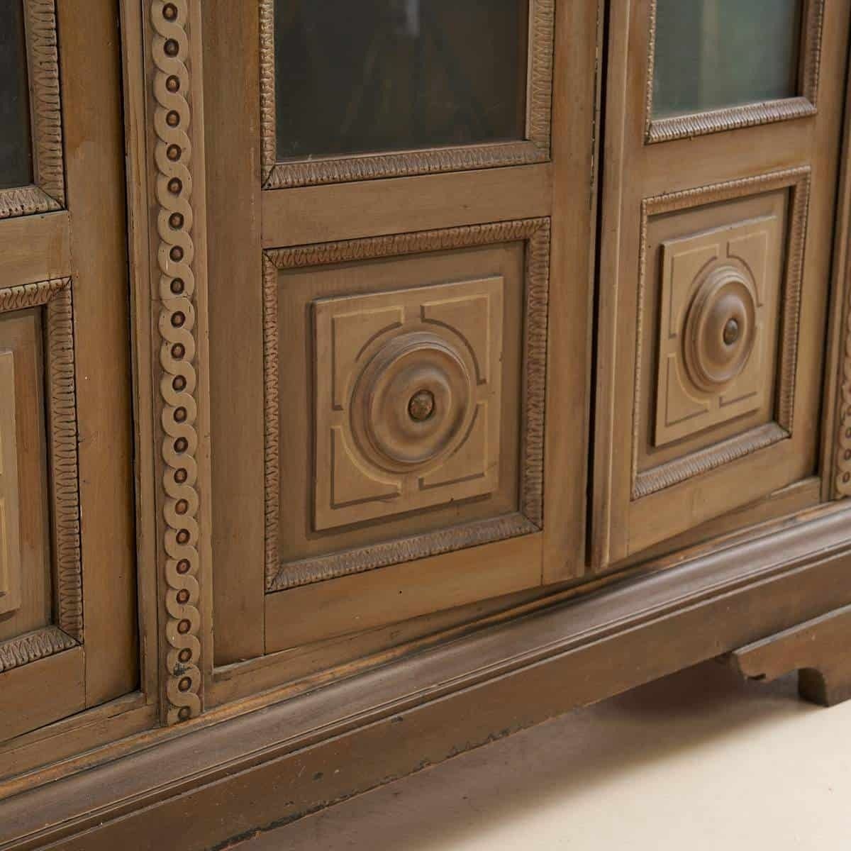 Hand Painted Antique Showcase Bookcase photo for sale