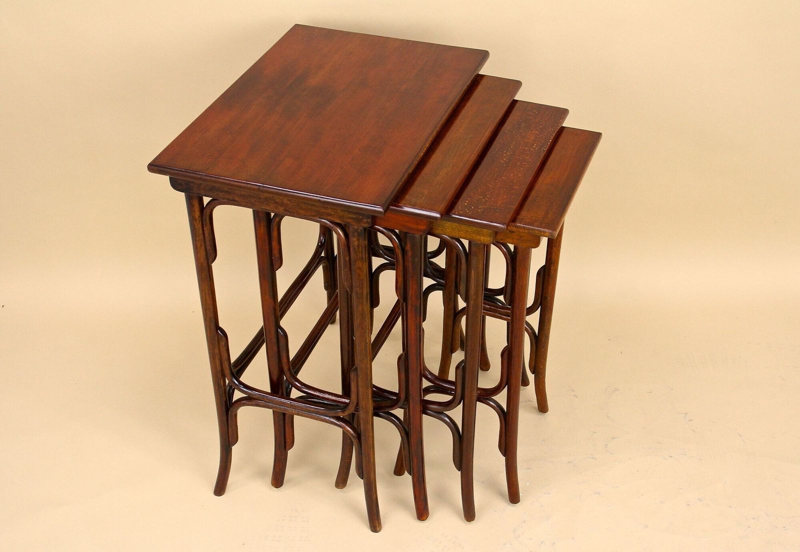 2050.0 20th Century Art Nouveau Bentwood Nesting Tables By Thonet, Austria Circa 1905 photo