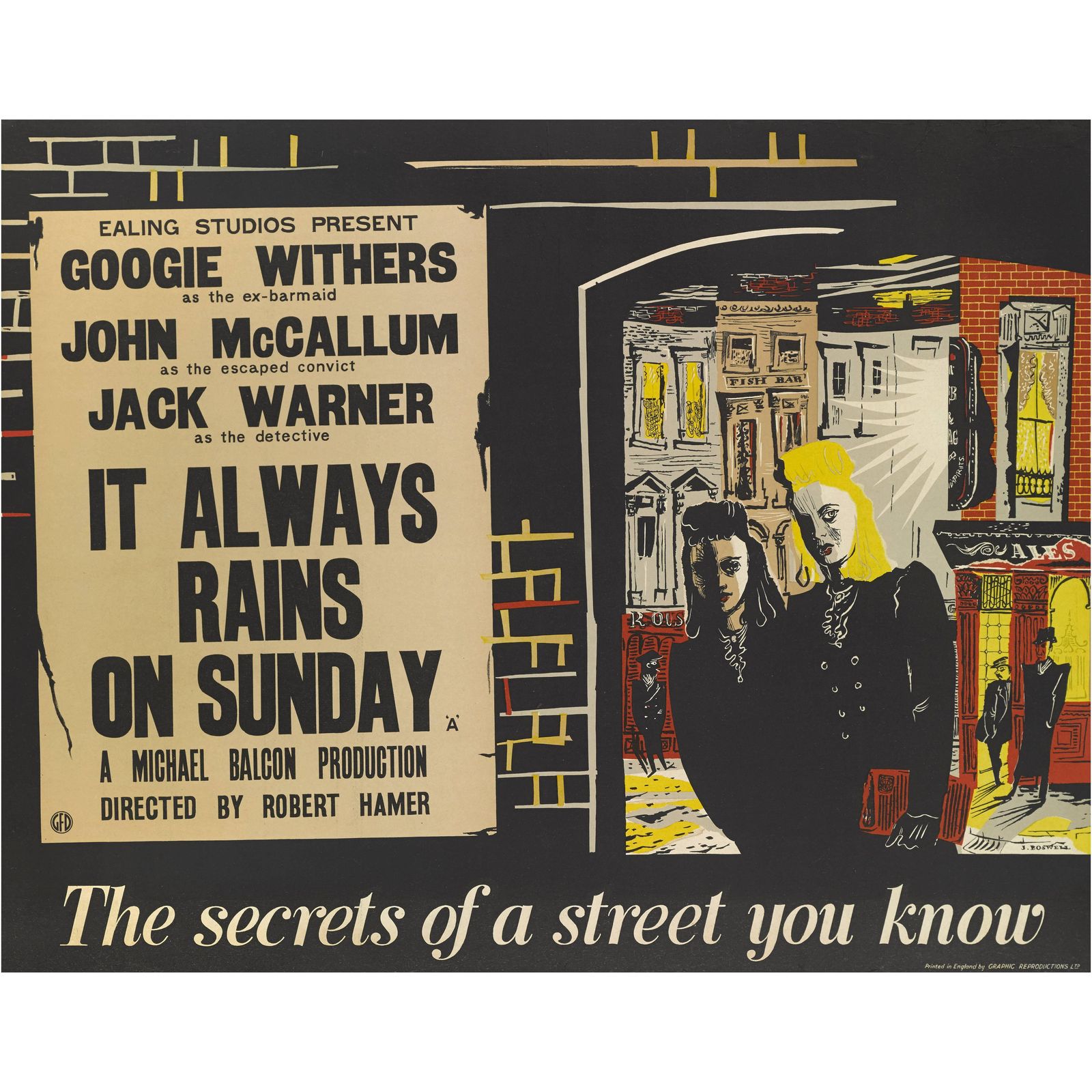 "It Always Rains On Sunday," British Film Poster