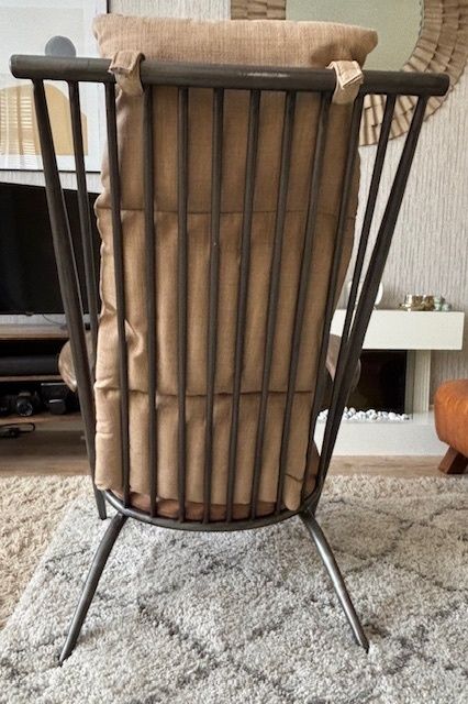 Mid Century Inspired Metal And Leather Studio Chair photo 350.0