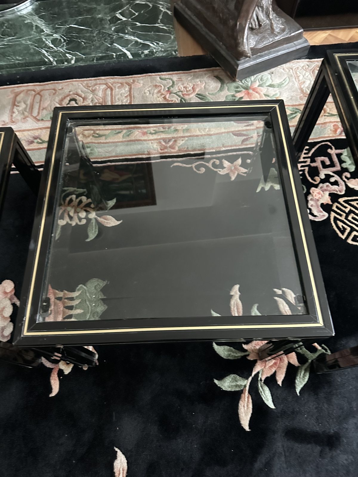 Pierre Vandel Nest Of Three Tables +Matching Coffee Table Rare Together photo Furniture