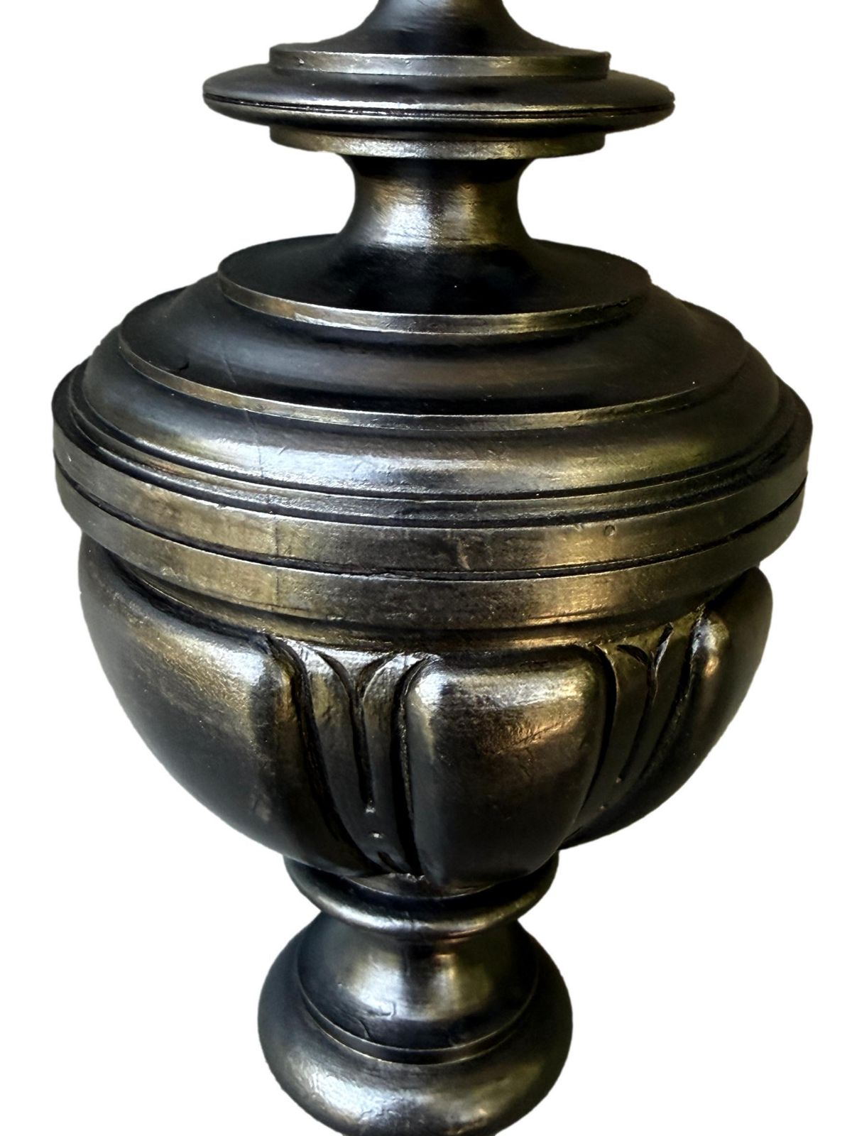 photo vintage French Antique Architectural Wood Stairwell Finial, Napoleon III