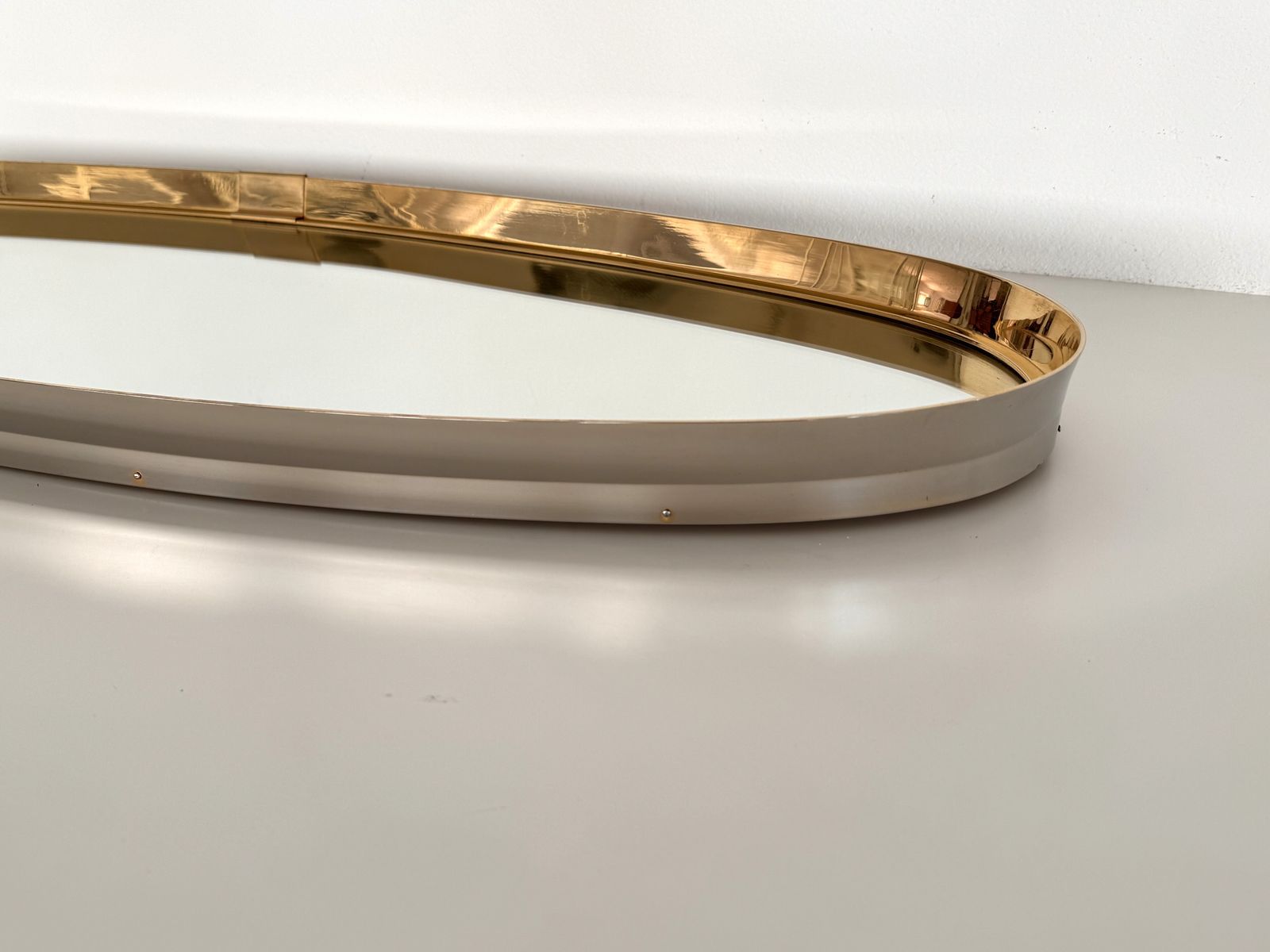 photo furniture Large Wall Mirror In Brass By Vereinigte Werkstätten München, 1970s