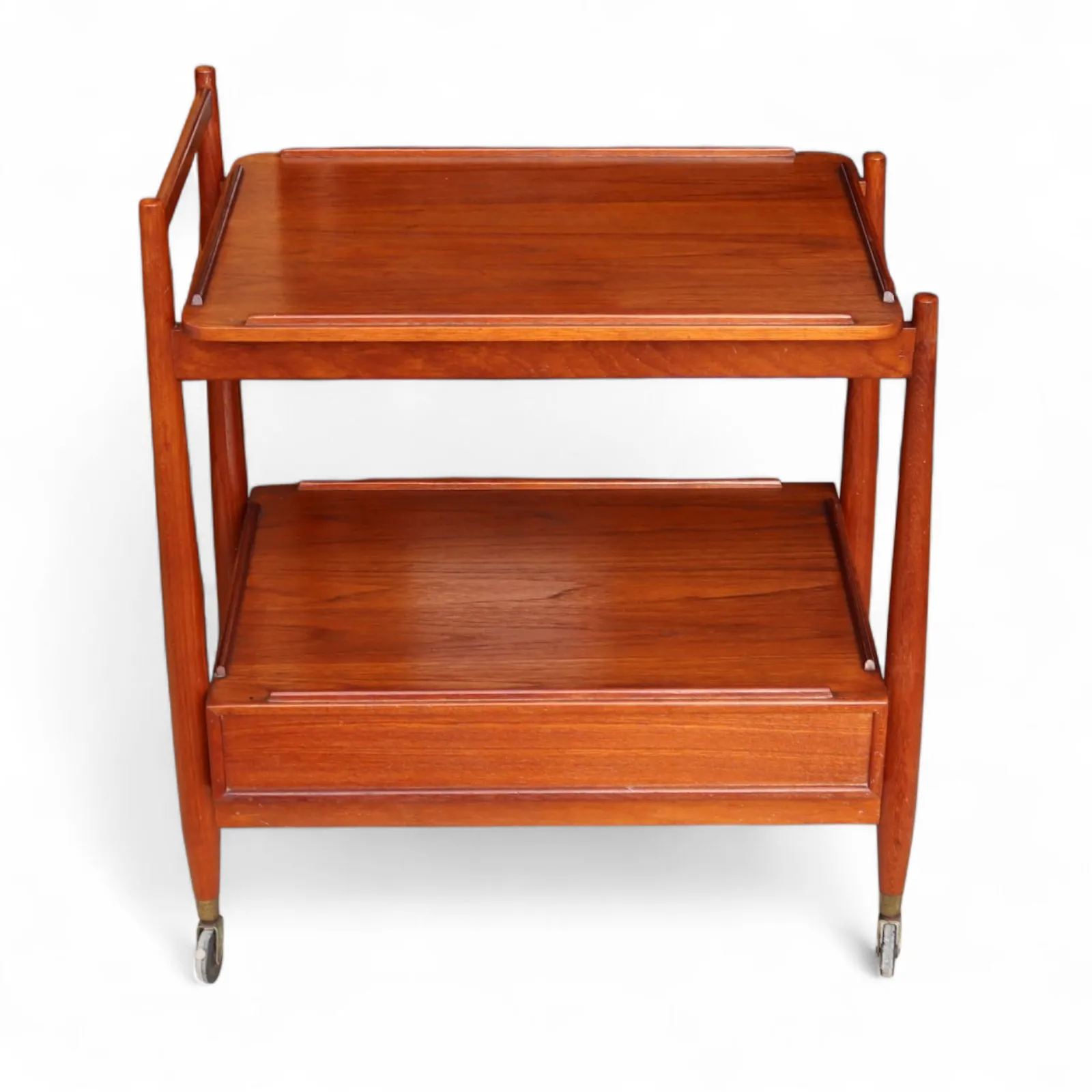 photo buy Mid Century White & Newton Teak 2 Tier Serving/Cocktail Trolley