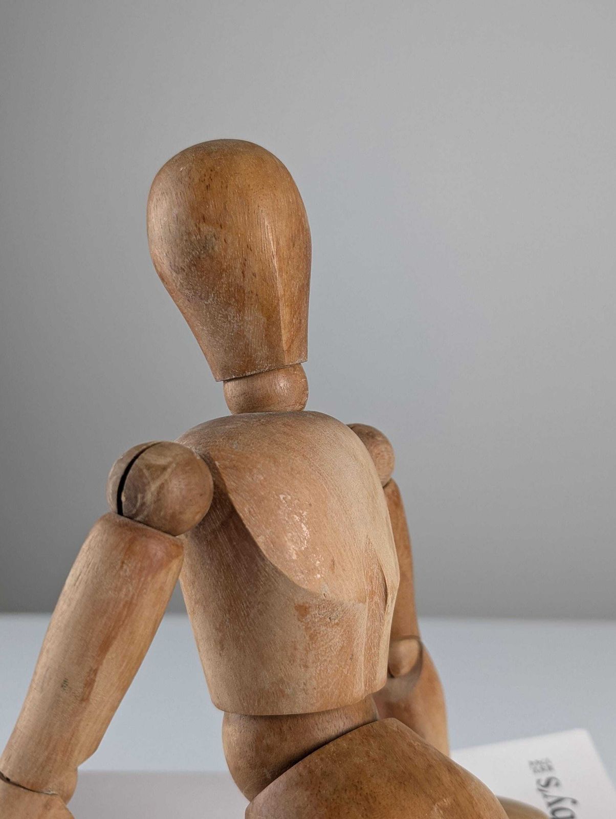 Maniquí De Artista Articulado De Madera Mid Century photo vintage