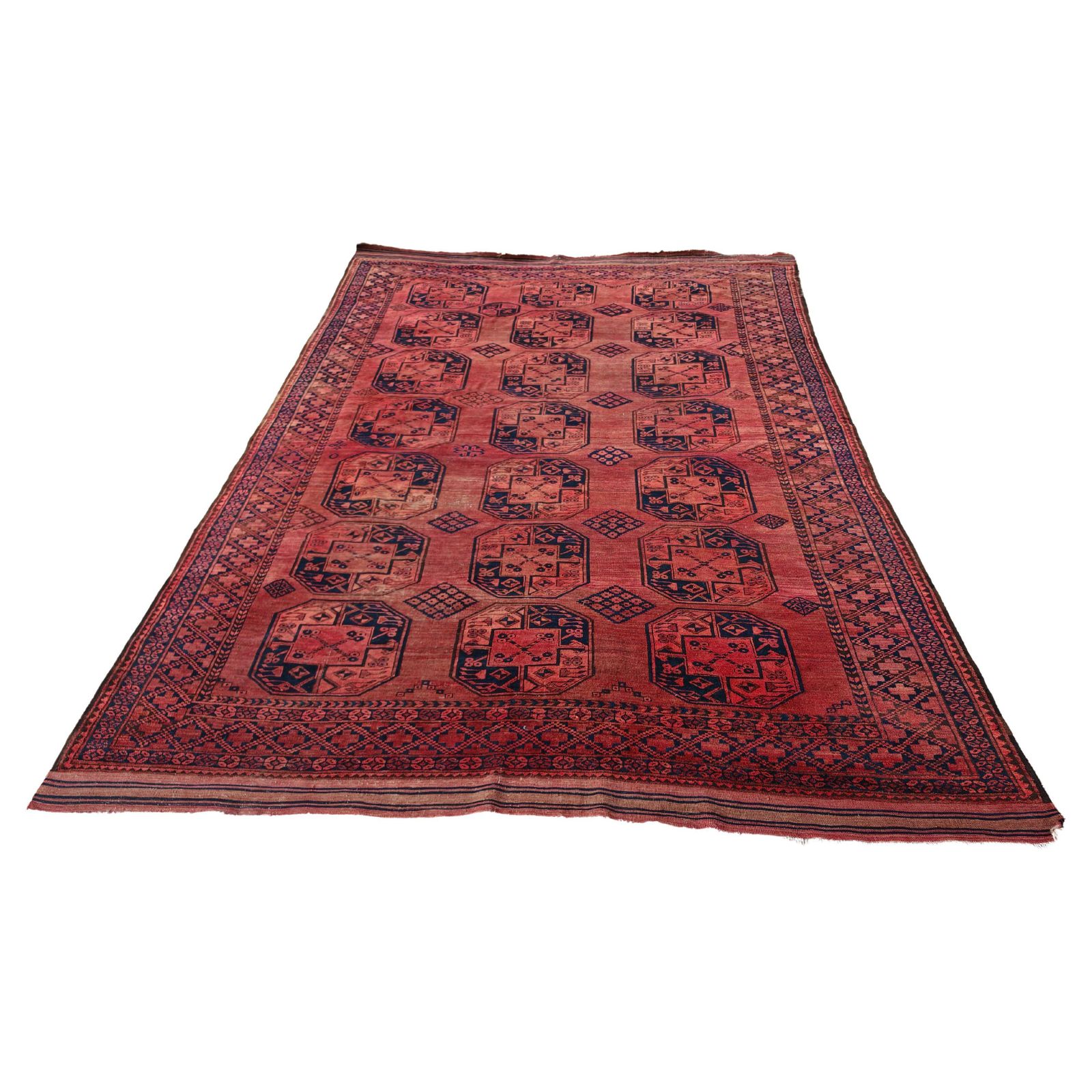 Antique Turkmen Ersari Rug, Hand Knotted In 100% Wool, Afghanistan 1920s