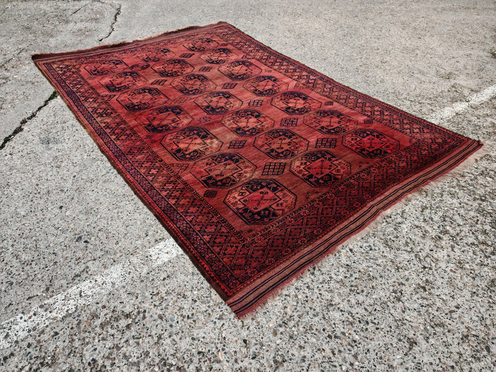 Antique Turkmen Ersari Rug, Hand Knotted In 100% Wool, Afghanistan 1920s photo vintage