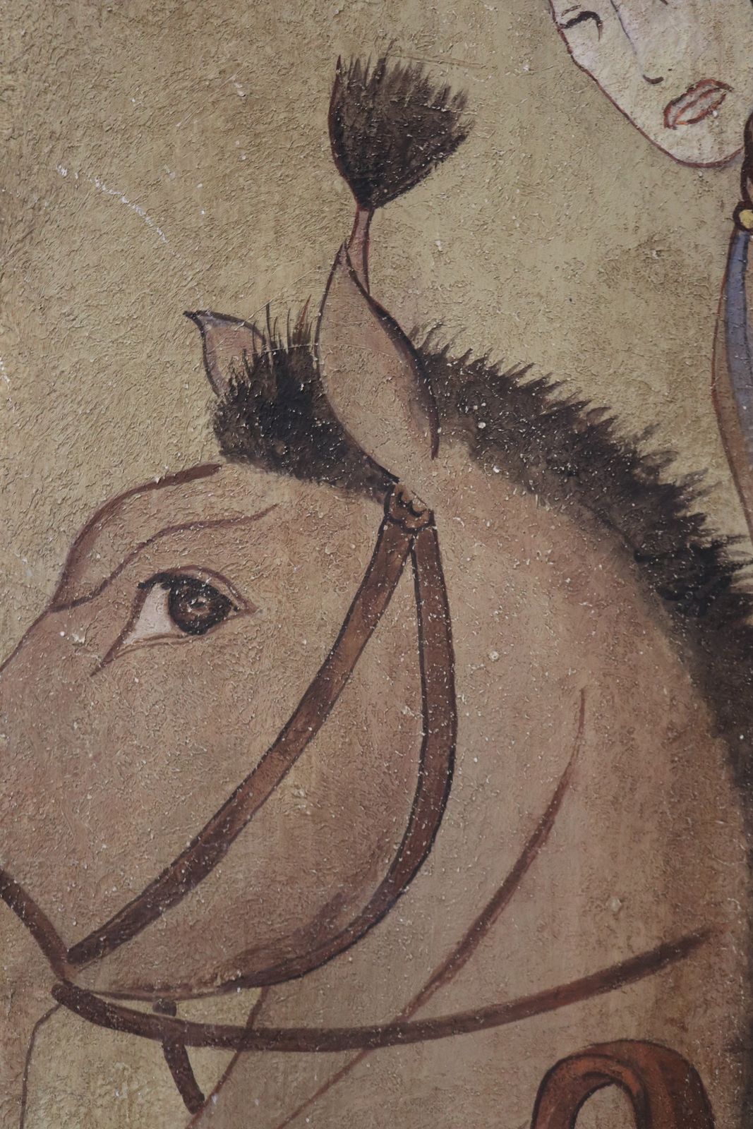 Large Oriental Chinese Painting On Board Horse & Figures photo 300.0