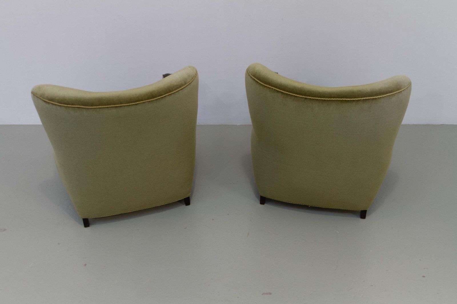 photo furniture Danish Art Deco Green Velvet Lounge Chairs, 1930s. Set Of 2.