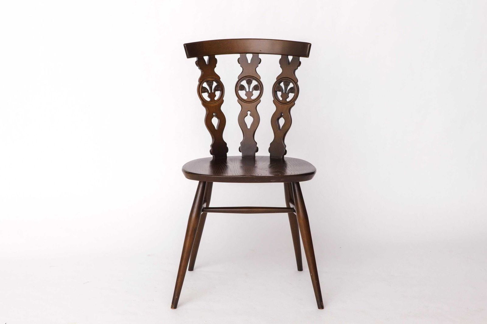 Set Of 6 Mid Century Elm Dining Chairs By Ercol – Vintage English Chairs, 1960s photo for sale