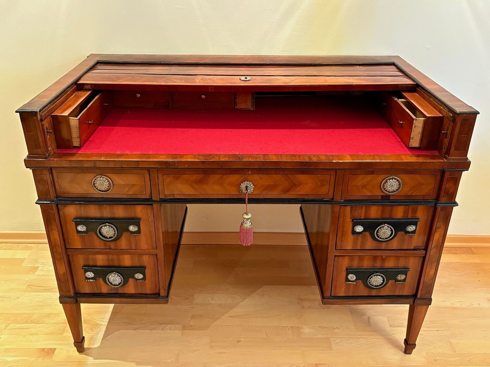 19th Century Empire Writing Desk With Roll Top, Nutwood, Austria Ca. 1800 photo 11400.0