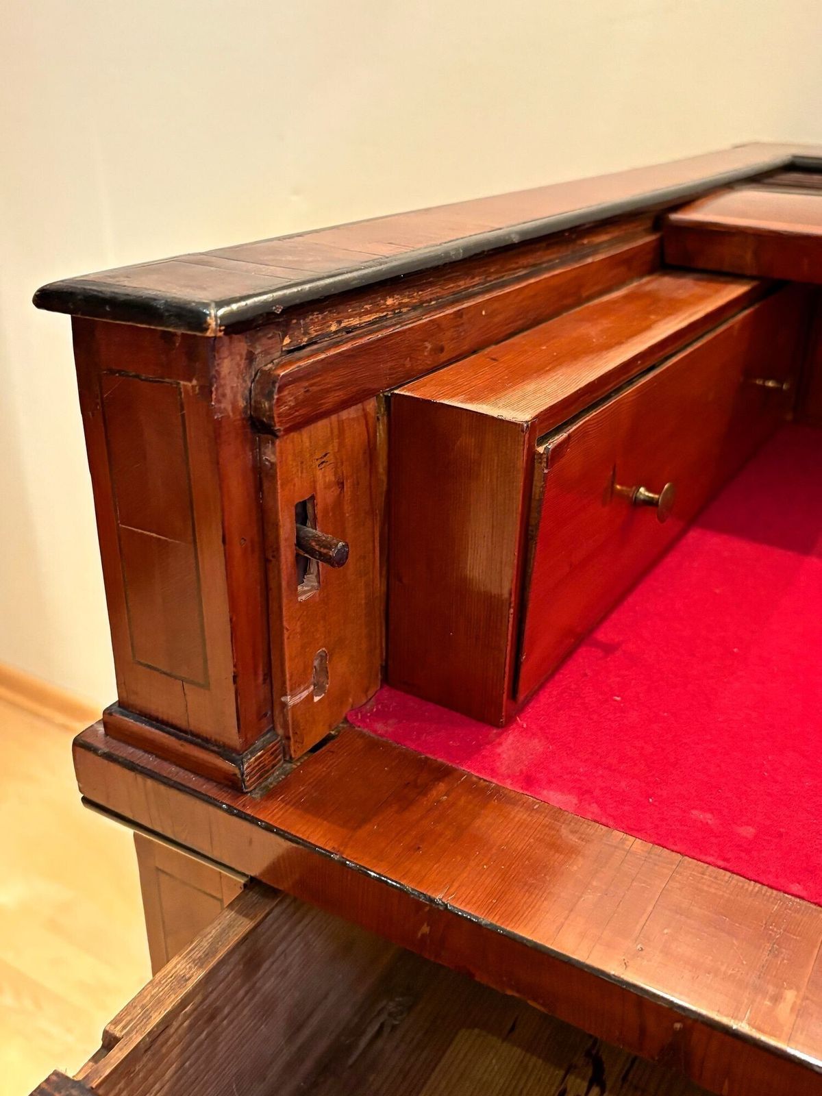 photo vintage 19th Century Empire Writing Desk With Roll Top, Nutwood, Austria Ca. 1800