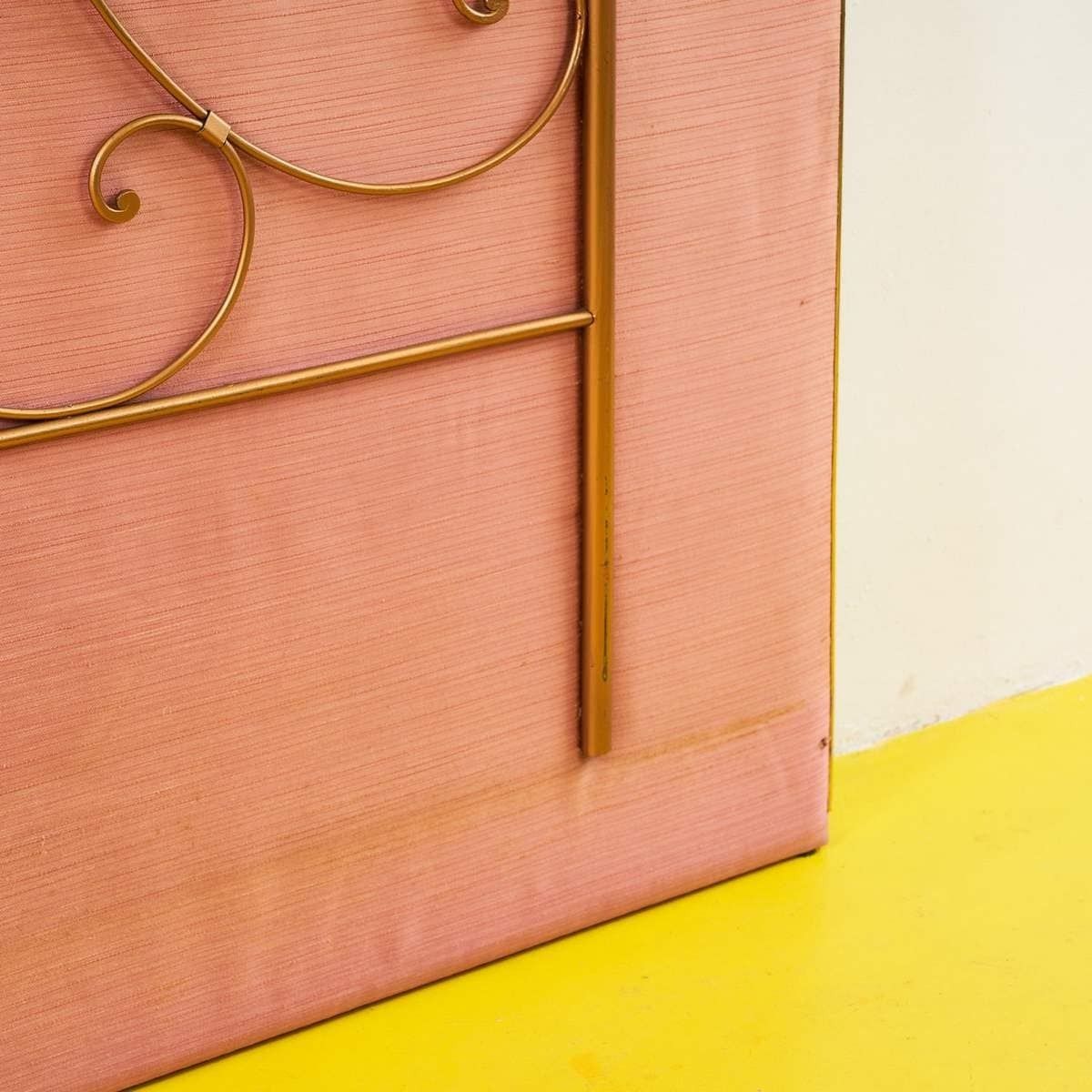 Elegant Wooden And Metal Headboard photo Furniture