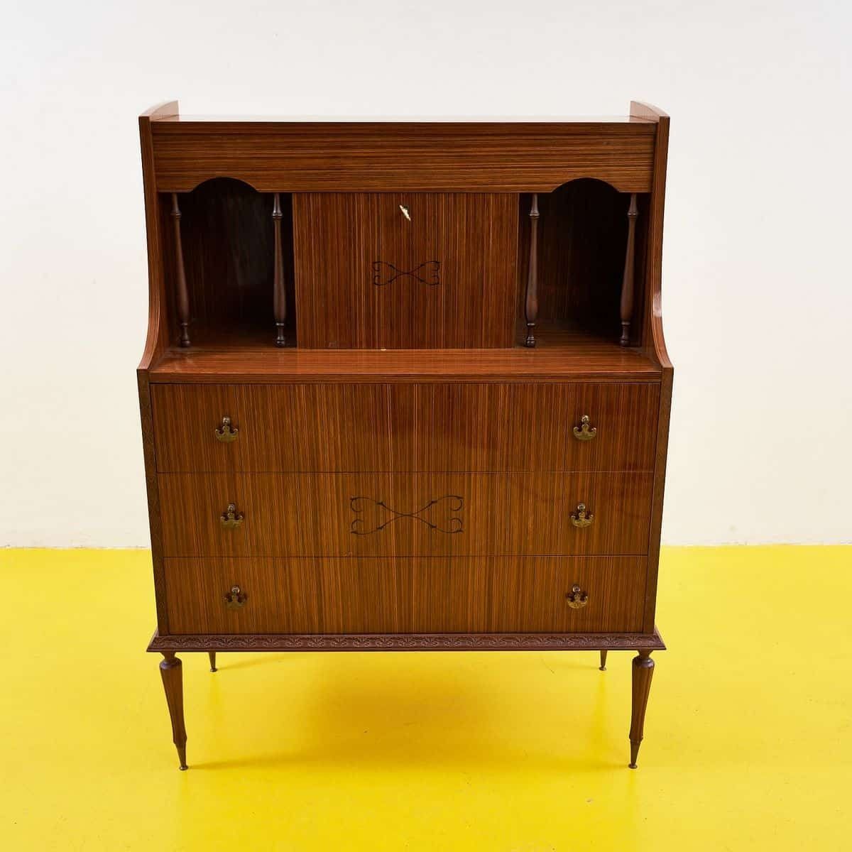 Elegant Vintage Wooden Cabinet From The 1950s