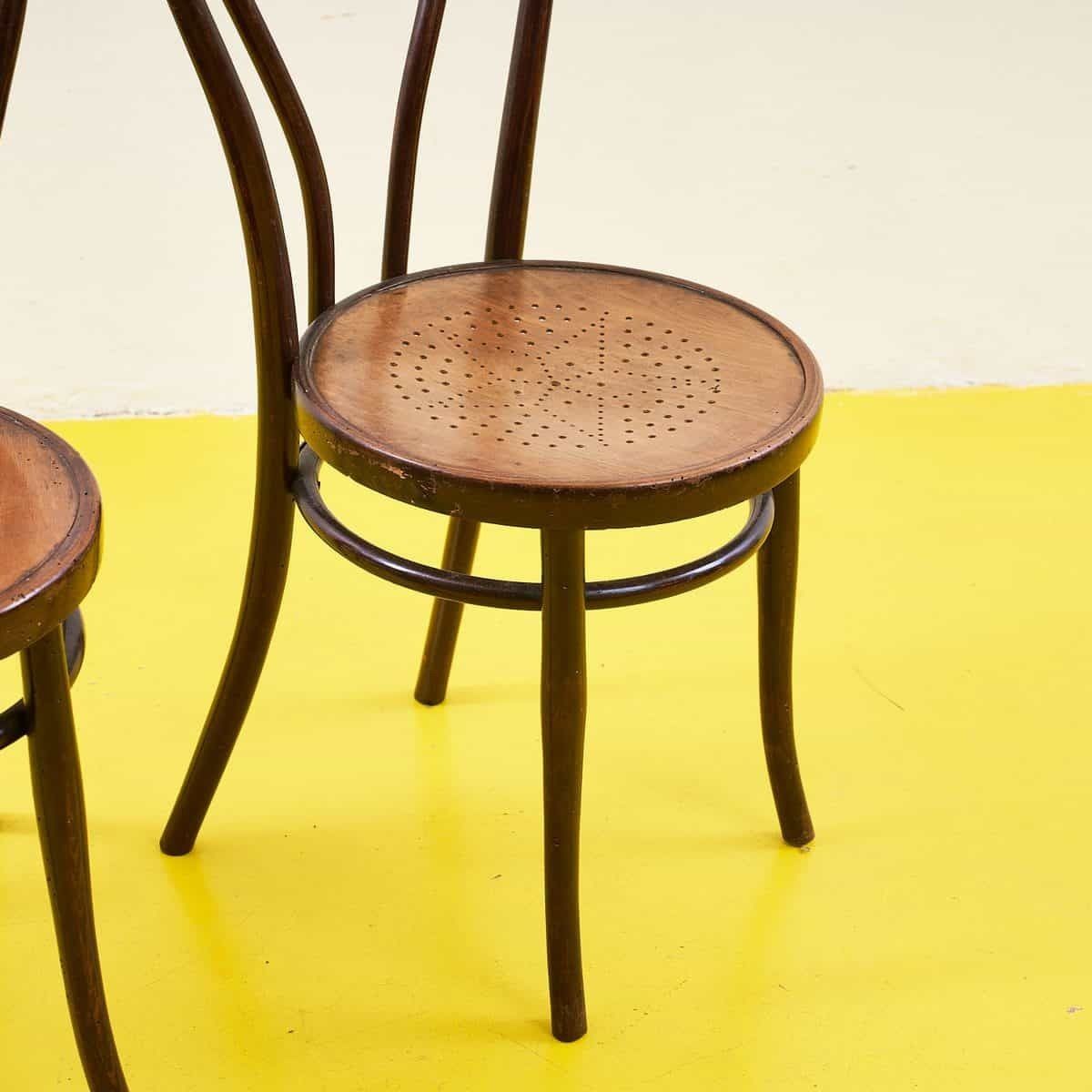Pair Of Early 1900s Curved Wood Chairs photo furniture