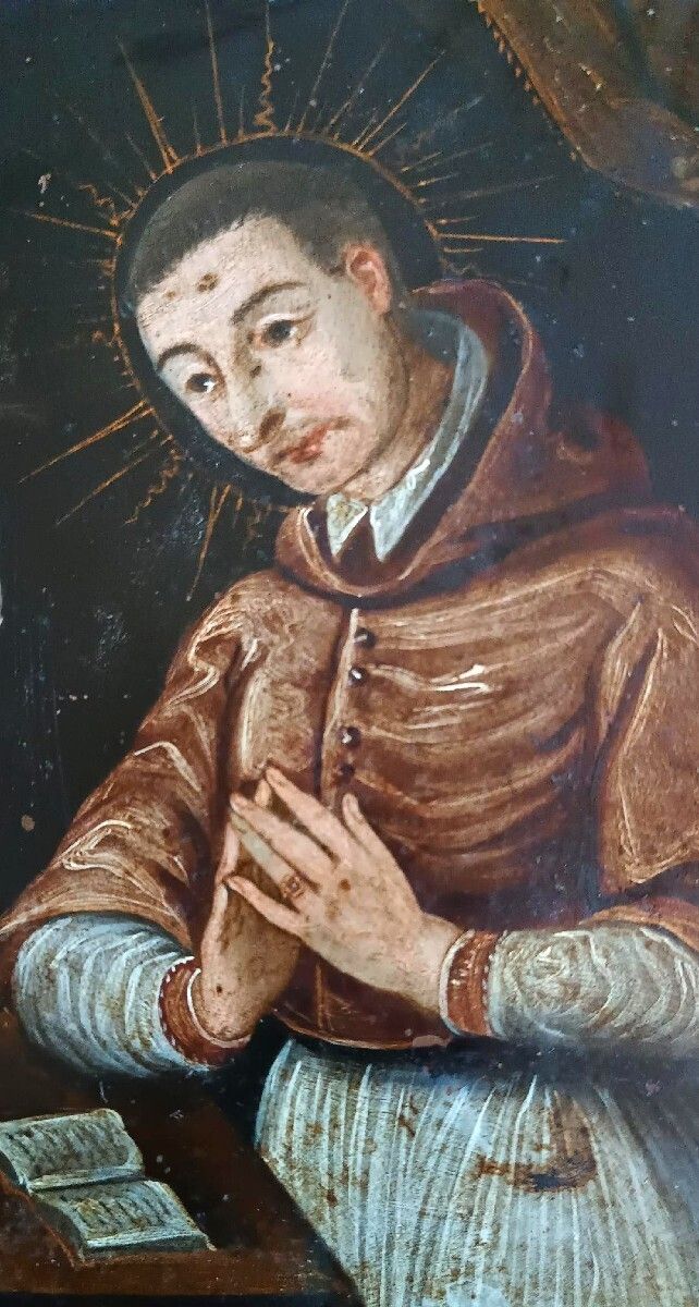Antique Painting On Copper   Saint Charles Borromea   Italian School, 17th Century photo 634.0
