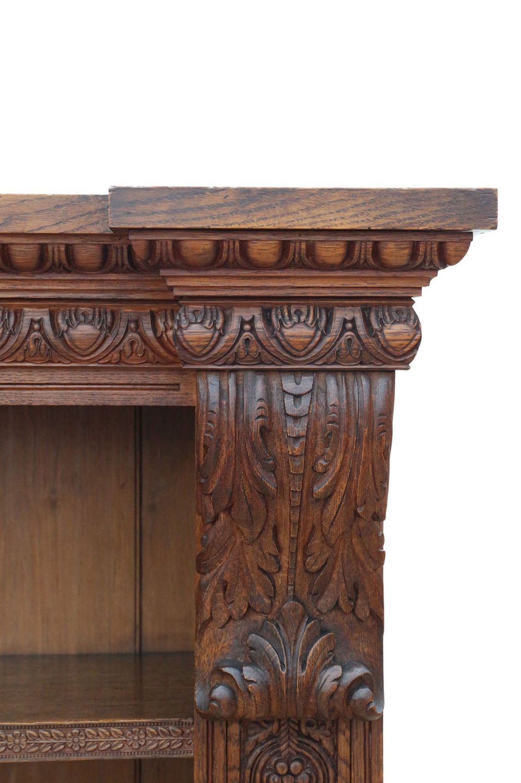 Antique 19th Century Large Carved Oak Bookcase – Fine Quality, Country House Style photo vinterior
