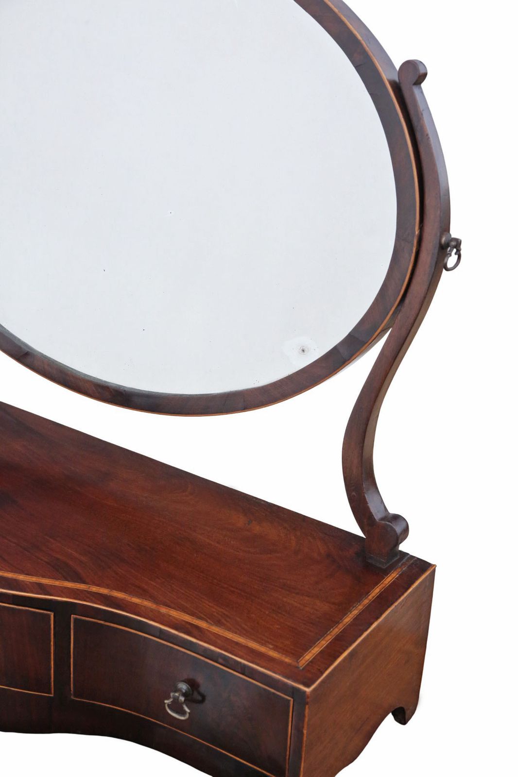Antique Early 19th Century Inlaid Mahogany Dressing Table Swing Mirror – Fine Quality photo for sale