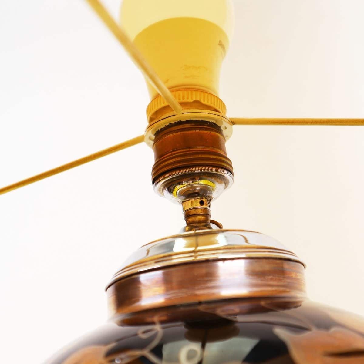 Vintage Glass Table Lamp With Silver Decoration photo buy