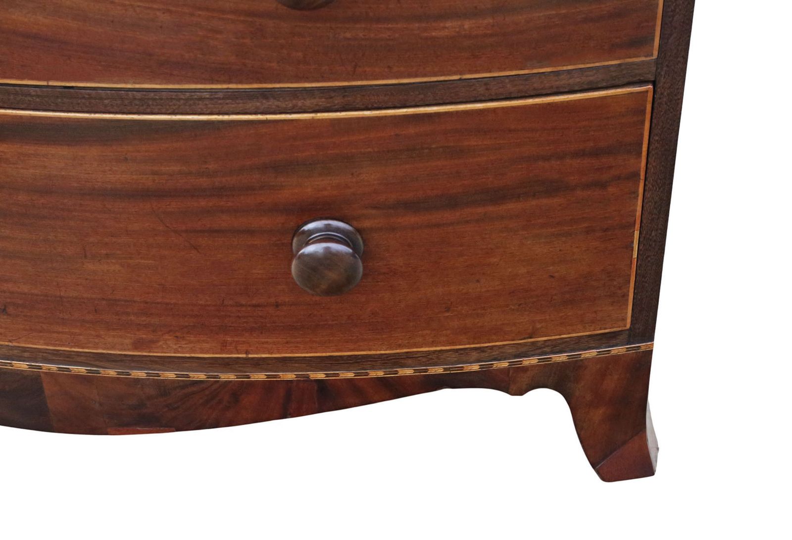 Antique 19th Century Mahogany Bow Front Chest Of Drawers  Fine Quality Gillows photo vinterior