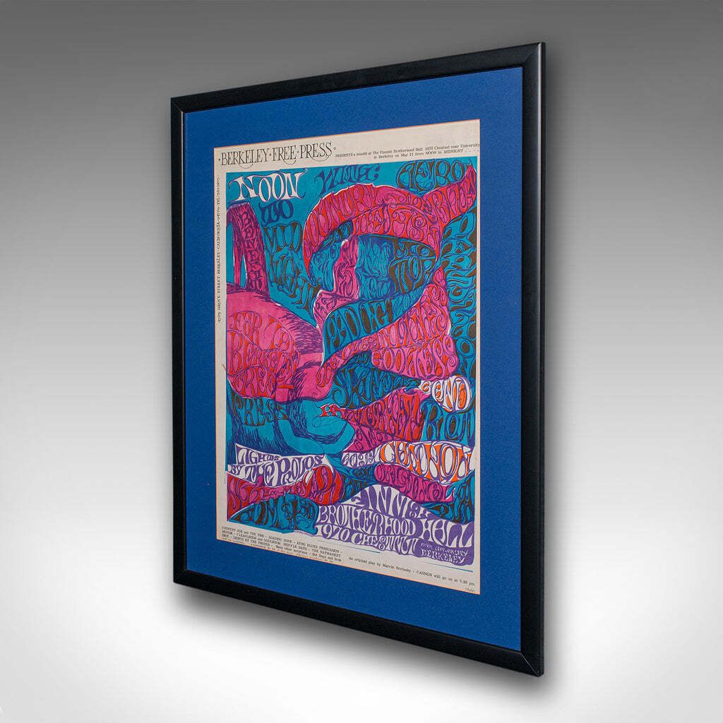 Original Concert Poster, American, Psychedelic Art, Berkeley Free Press, C.1970 photo for sale
