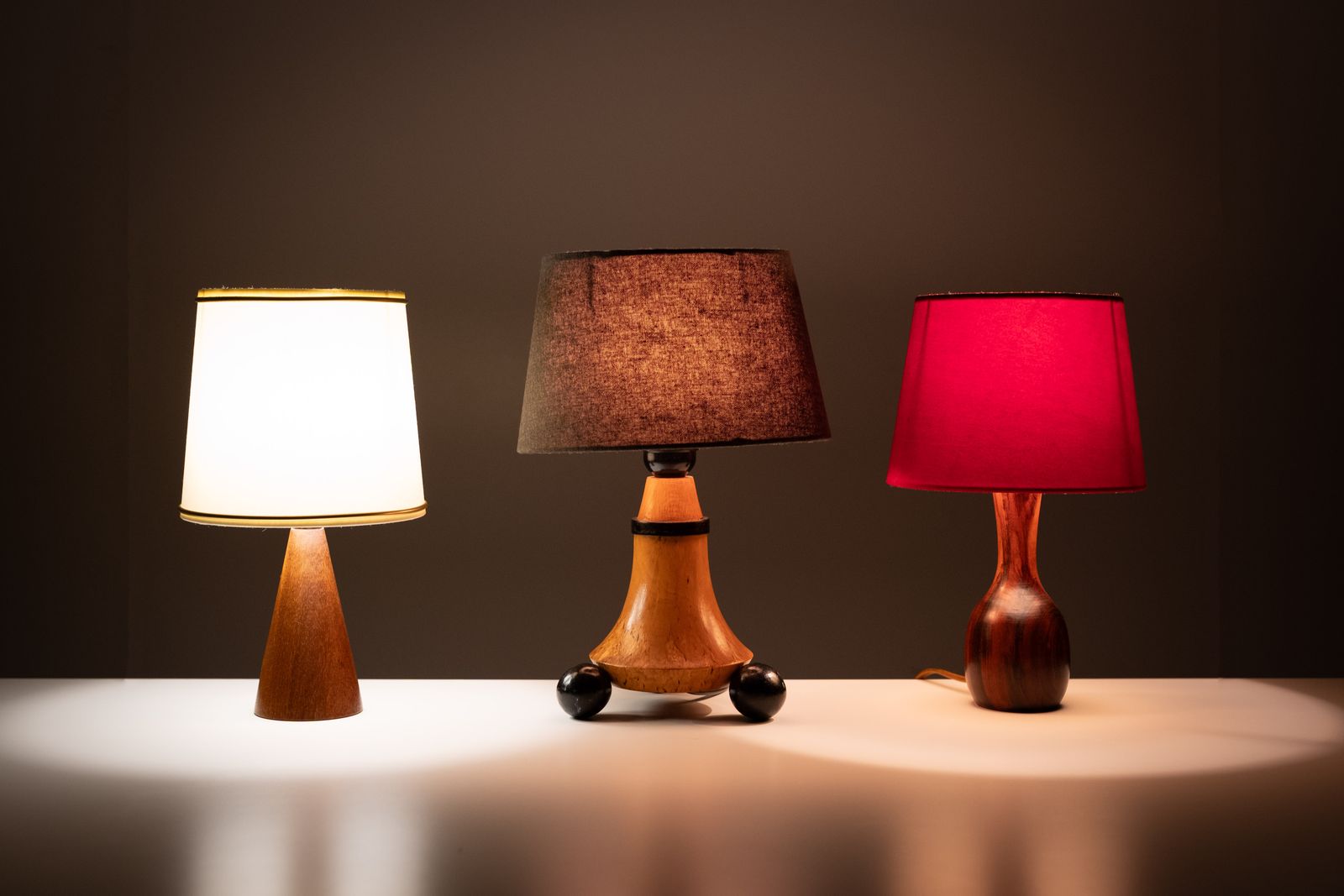 Trio Small Table Lamps 1960s Incl Shades Holland photo furniture