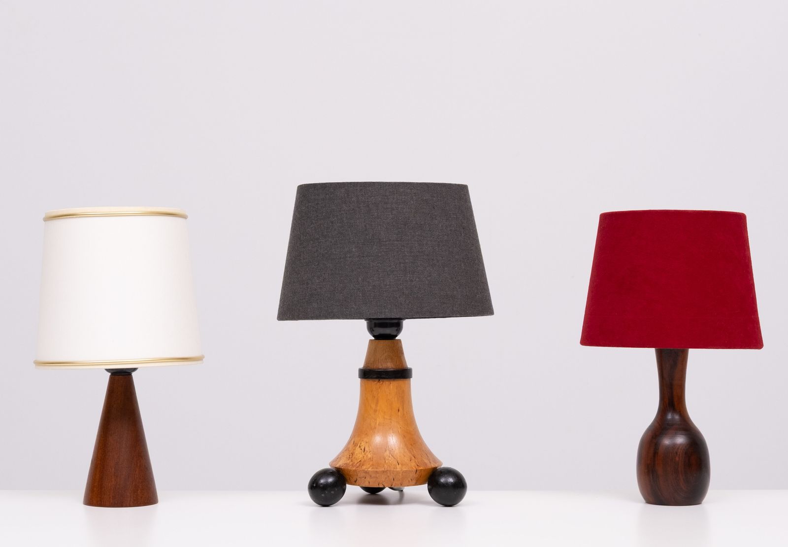 Trio Small Table Lamps 1960s Incl Shades Holland photo Lighting