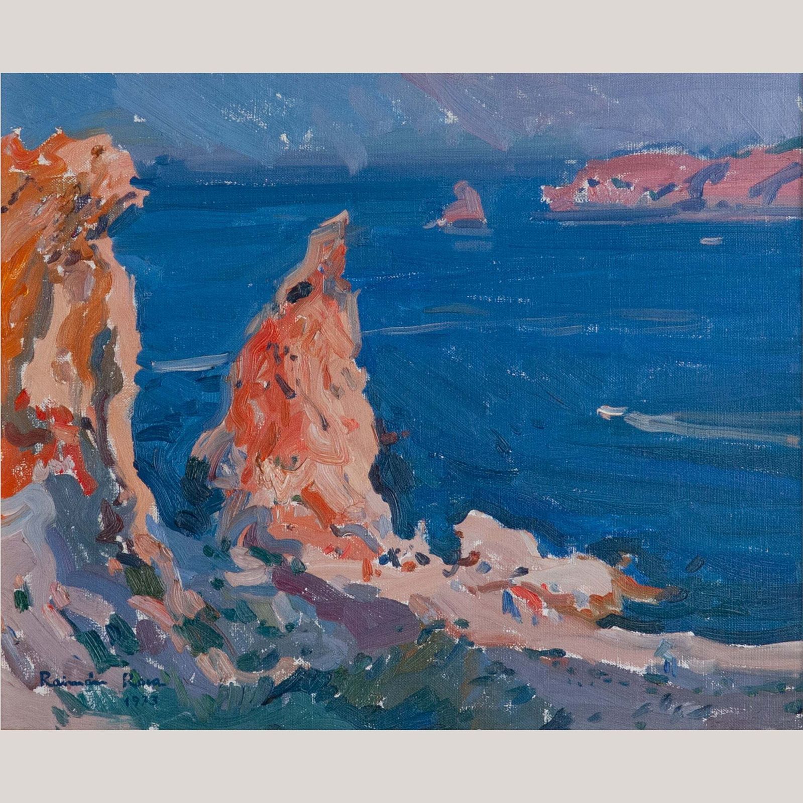 Coloristisch Impressionistisch Olieverfschilderij – Kustrotsen – Raimon Roca