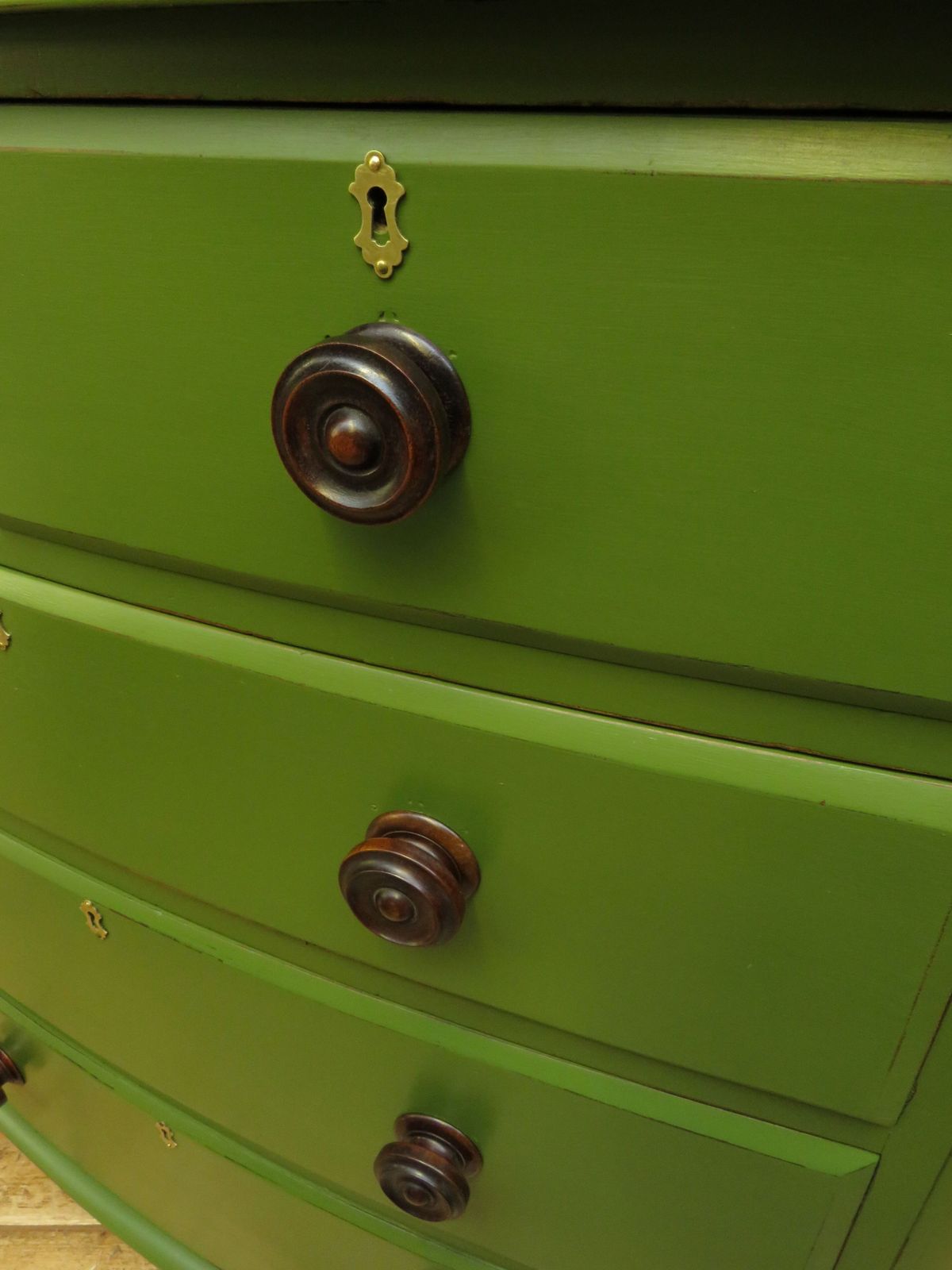 Antique Green Bow Chest Of Drawers photo for sale