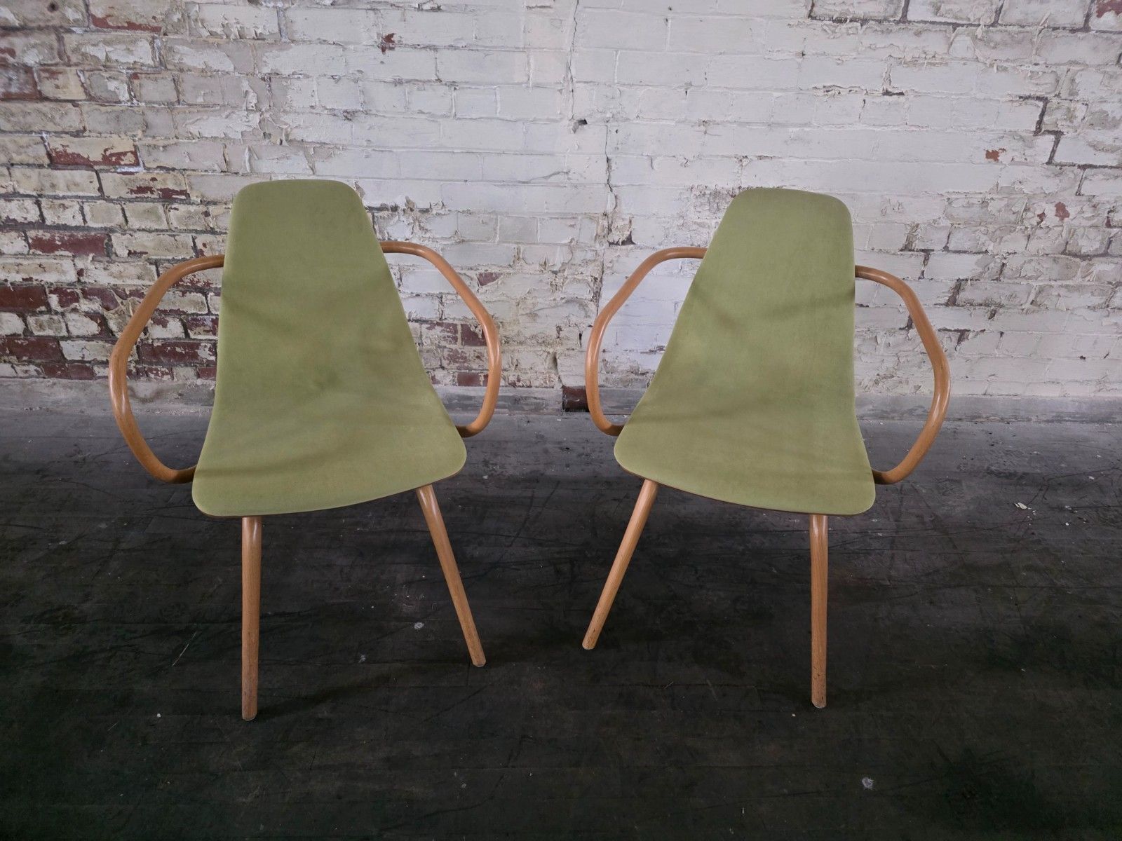 A Pair Of Ton Bentwood Armchairs photo for sale