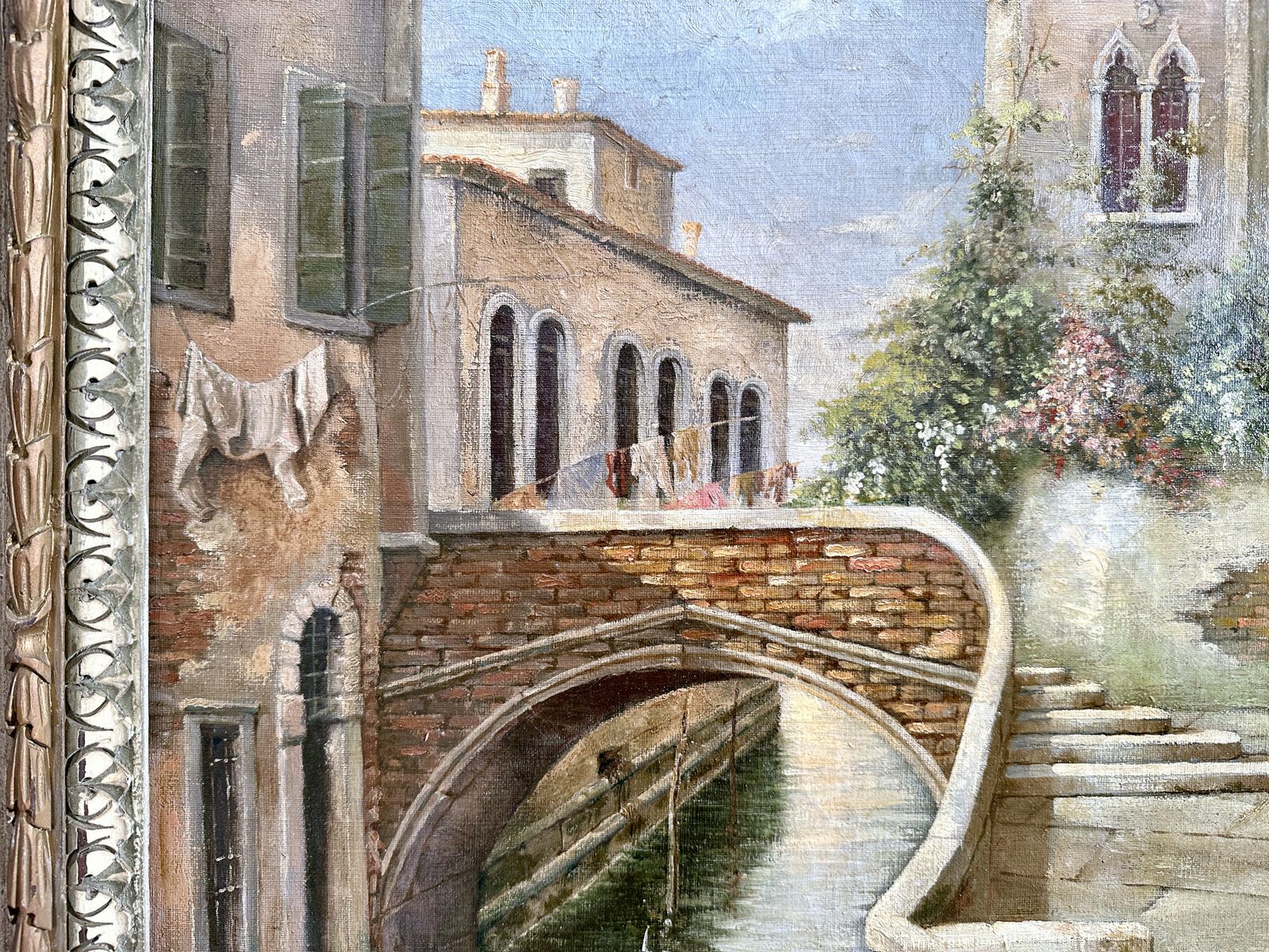 Gondola In Venice / Oil On Canvas / 19th Century G. Lorini photo for sale