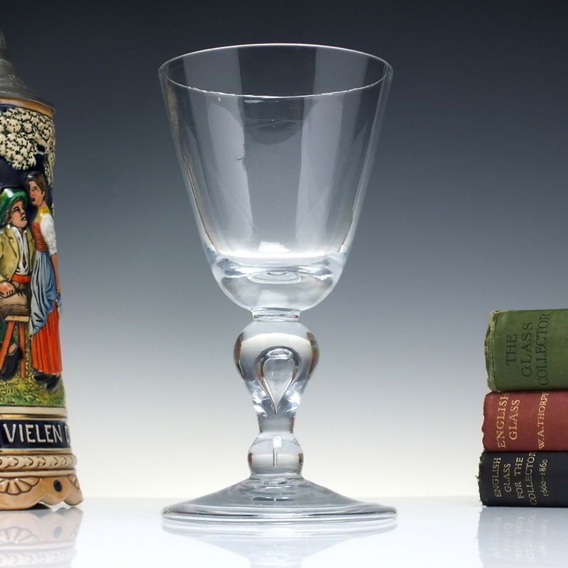 Large Queen Anne Baluster Wine Glass Goblet C1710 photo vinterior
