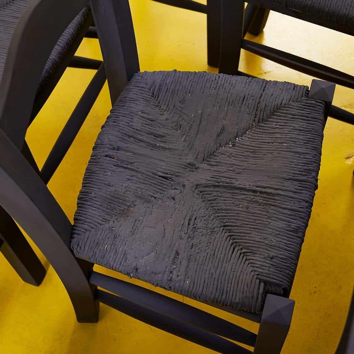 Elegant 9 Piece Black Wooden Chairs photo vintage