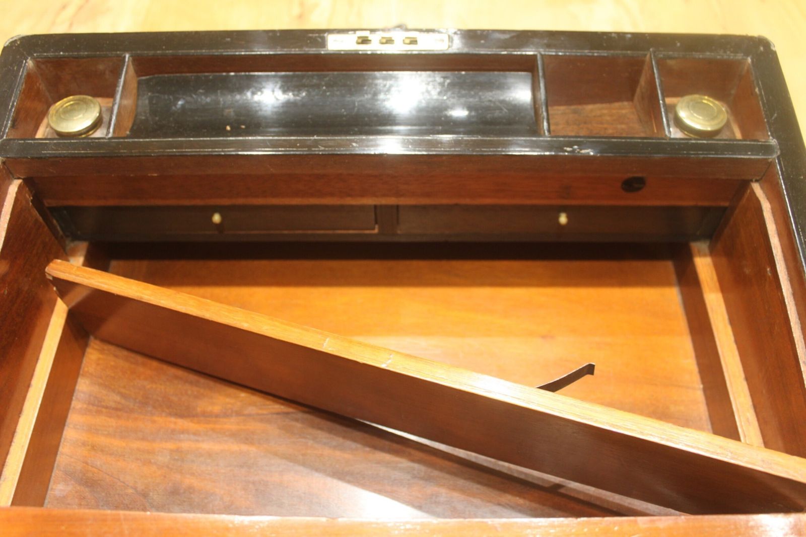 Home Decor Victorian Walnut And Brass Bound Writing Slope With Secret Drawers photo