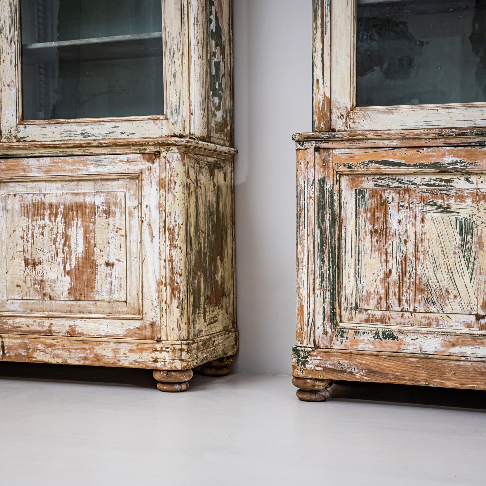 Pair Of Large Painted Library Cabinets, Italy, Circa 1840 photo Furniture