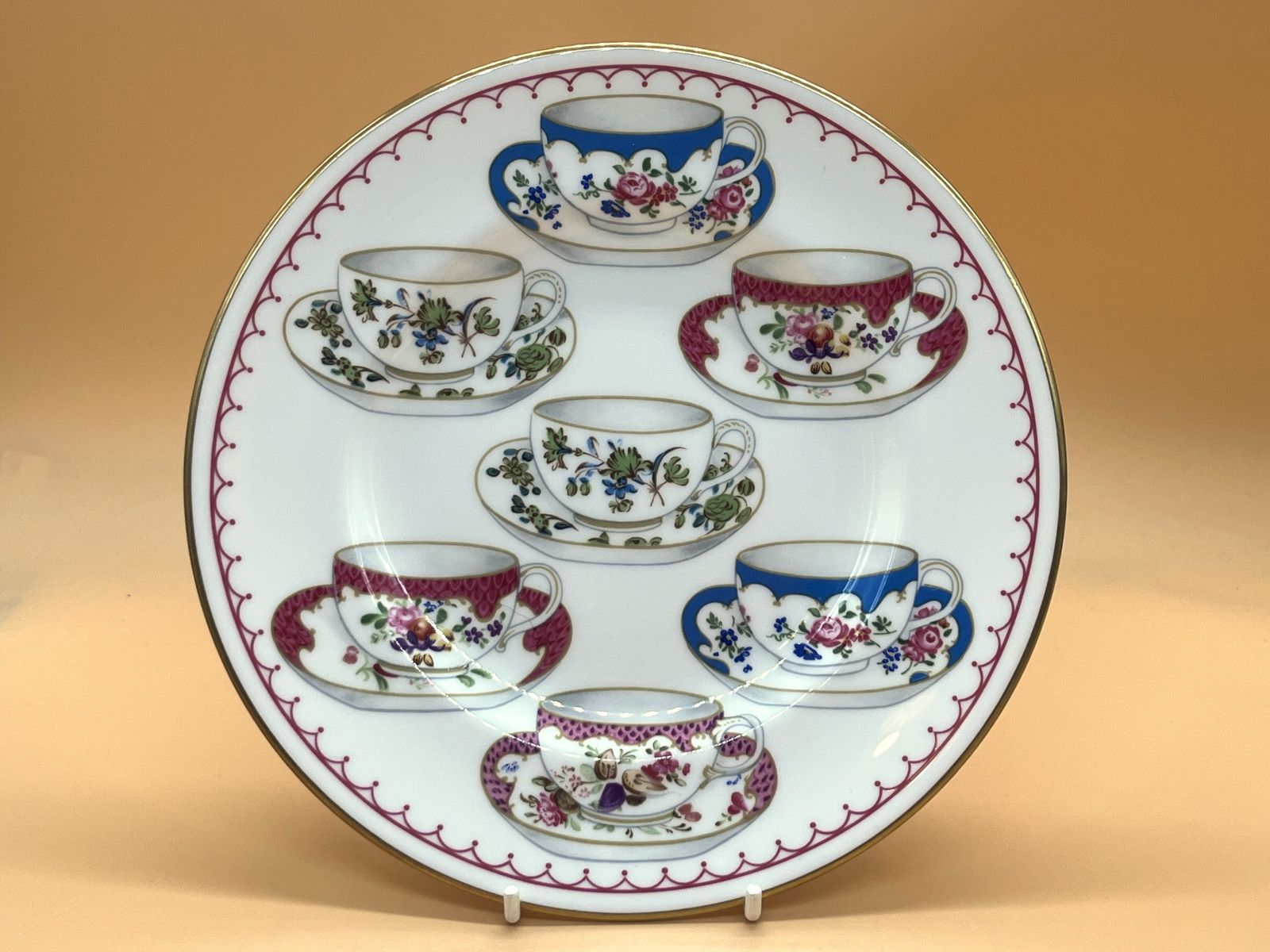 Home Decor Royal Worcester China Cup Of Cups Design Pink Large Breakfast Tea Cup, Saucer & Plate Trio. photo