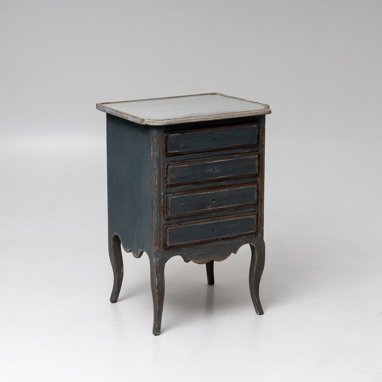 Blue Pinewood Commode In Baroque Style, 19th Century