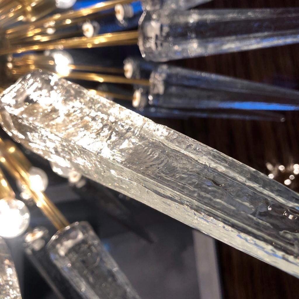 Lighting Mid Century Modern Sputnik Murano Glass And Brass Italian Chandelier photo