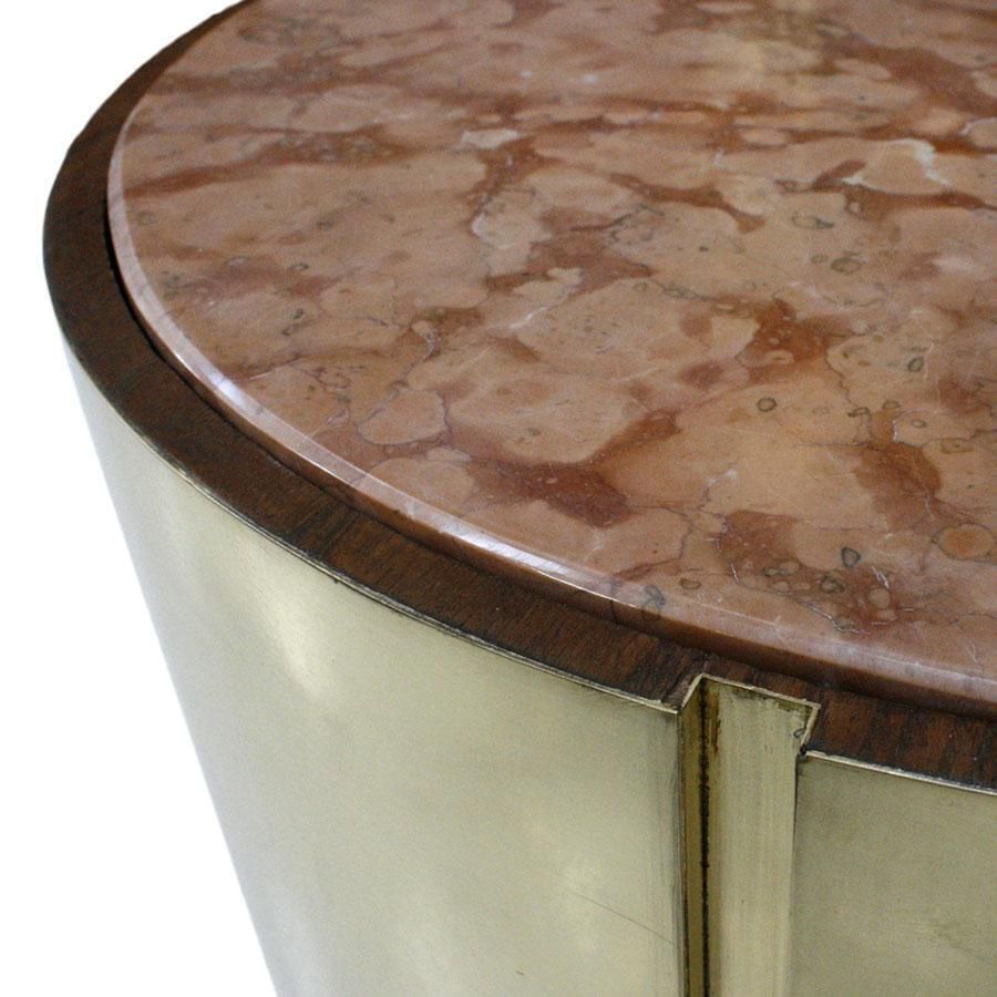 photo furniture L.A. Studio Modern Brass And Marble Set Of Three Italian Side Tables